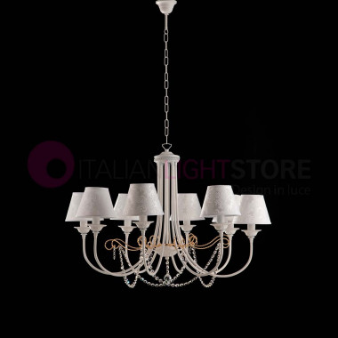 VICTORY Chandelier with 8 Lights Contemporary White Shabby Chic