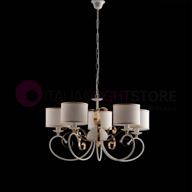 GIUDECCA Chandelier with 5 Lights Contemporary White and gold