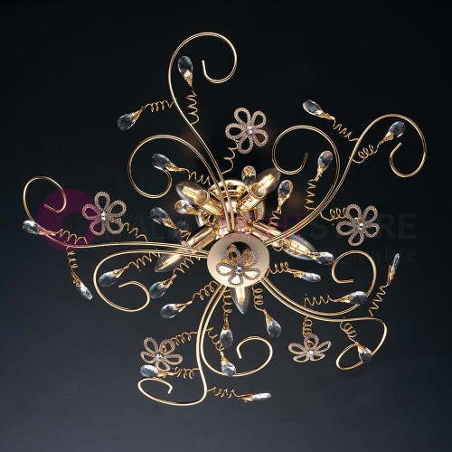 MIRAMARE Ceiling lamp with 5 Lights Gold with crystals and Swarovsky