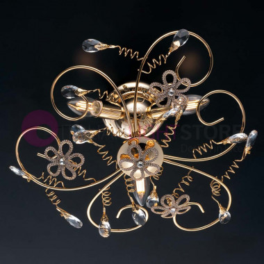 MIRAMARE Ceiling lamp with 3 Lights Gold with crystals and Swarovsky