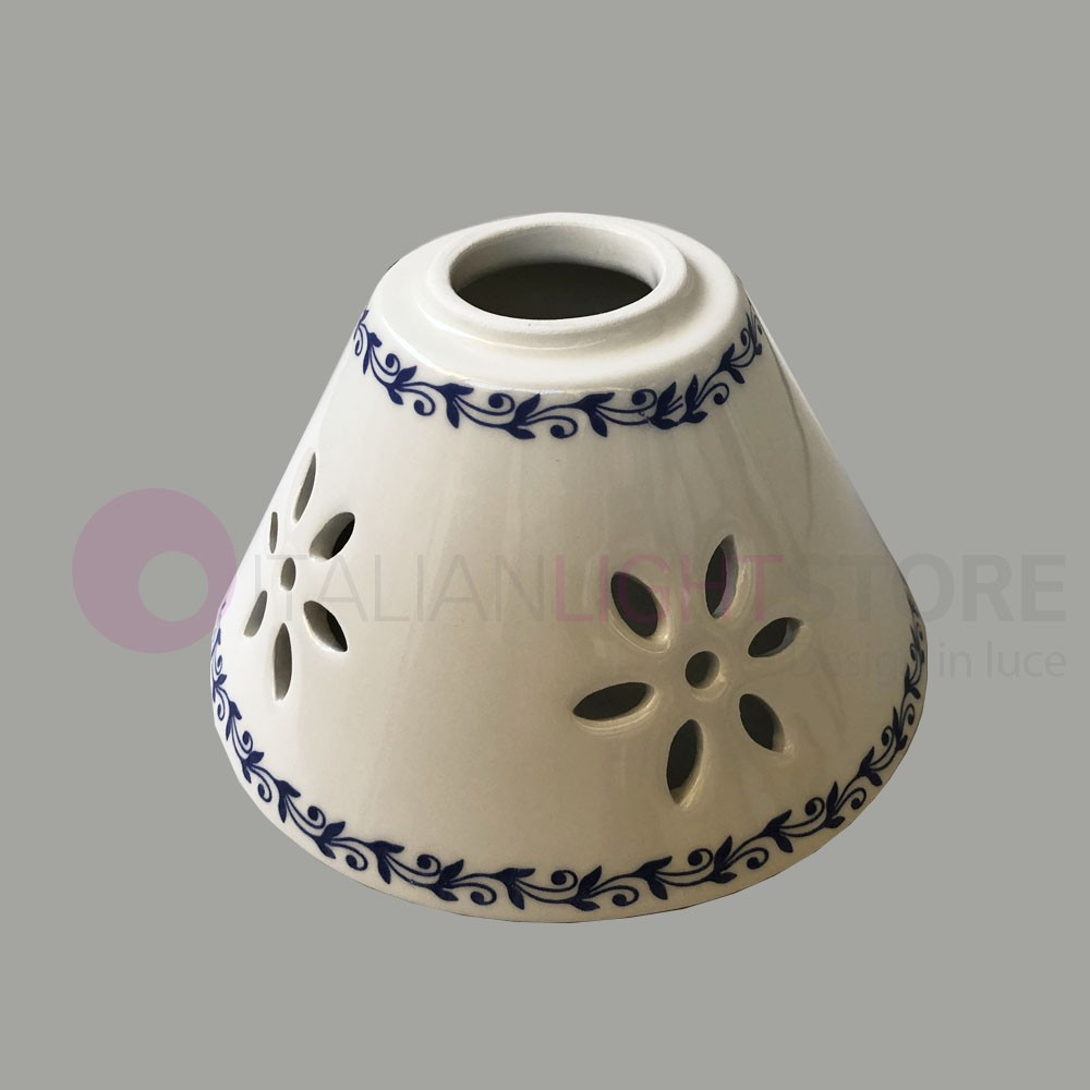 Coppa ceramica traforata coppetta paralume di ricambio bianca per applique lampa 