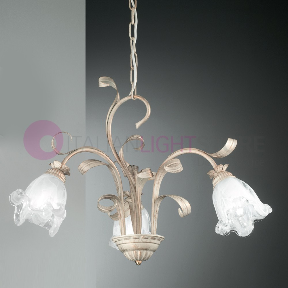 EMILY DUEP Lustre 3 Lumières Style En Fer Forgé Rustique Style Florentin