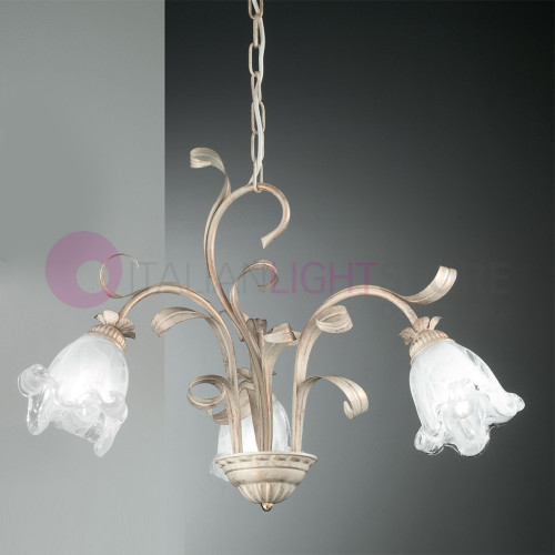 EMILY DUEP Chandelier 3 Lights Wrought Iron Style Rustic Florentine Style