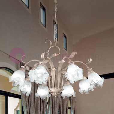 EMILY DUEP Chandelier 8 Lights Wrought Iron Style Rustic Florentine