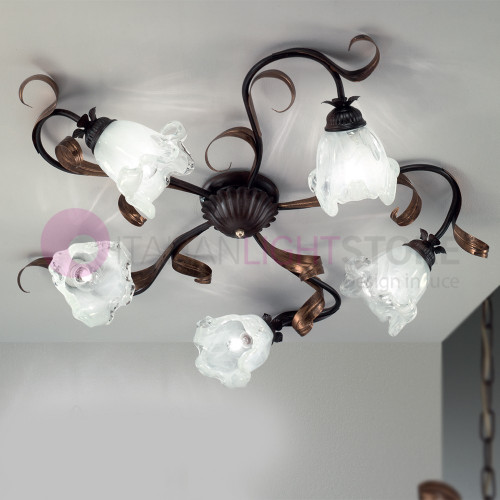 EMILY DUEP Ceiling lamp 5 Lights wrought Iron Florentine Rustic Style
