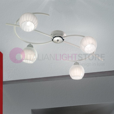 GINEVRA Lámpara de techo con 4 luces Moderna taupe o blanca