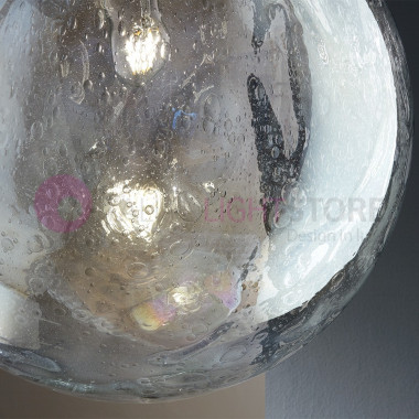 MOON Moderne Pendelleuchte mit 3 Leuchten aus mundgeblasenem Glas D. 15 cm