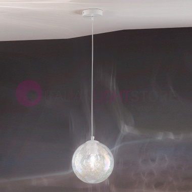MOON Lámpara colgante moderna de vidrio soplado D. 20 cm