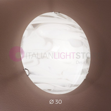 STORM Lámpara de techo d. 30 en cristal decorado con efecto mármol