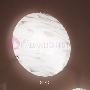STORM Lámpara de techo d. 40 en cristal decorado con efecto mármol