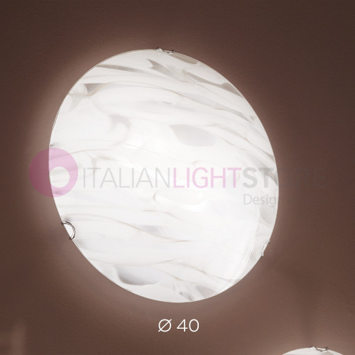 STORM Lámpara de techo d. 40 en cristal decorado con efecto mármol