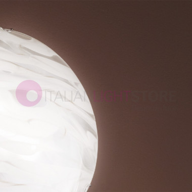 STORM Ceiling lamp d. 40 in decorated glass with marble effect