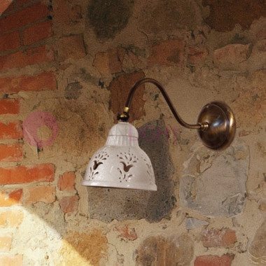 MASSERIA la Lampe de Mur en Laiton Et Céramique Rustique Pays