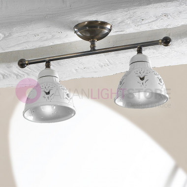 MASSERIA Ceiling light Ceiling Brass and Ceramic Rustic Country