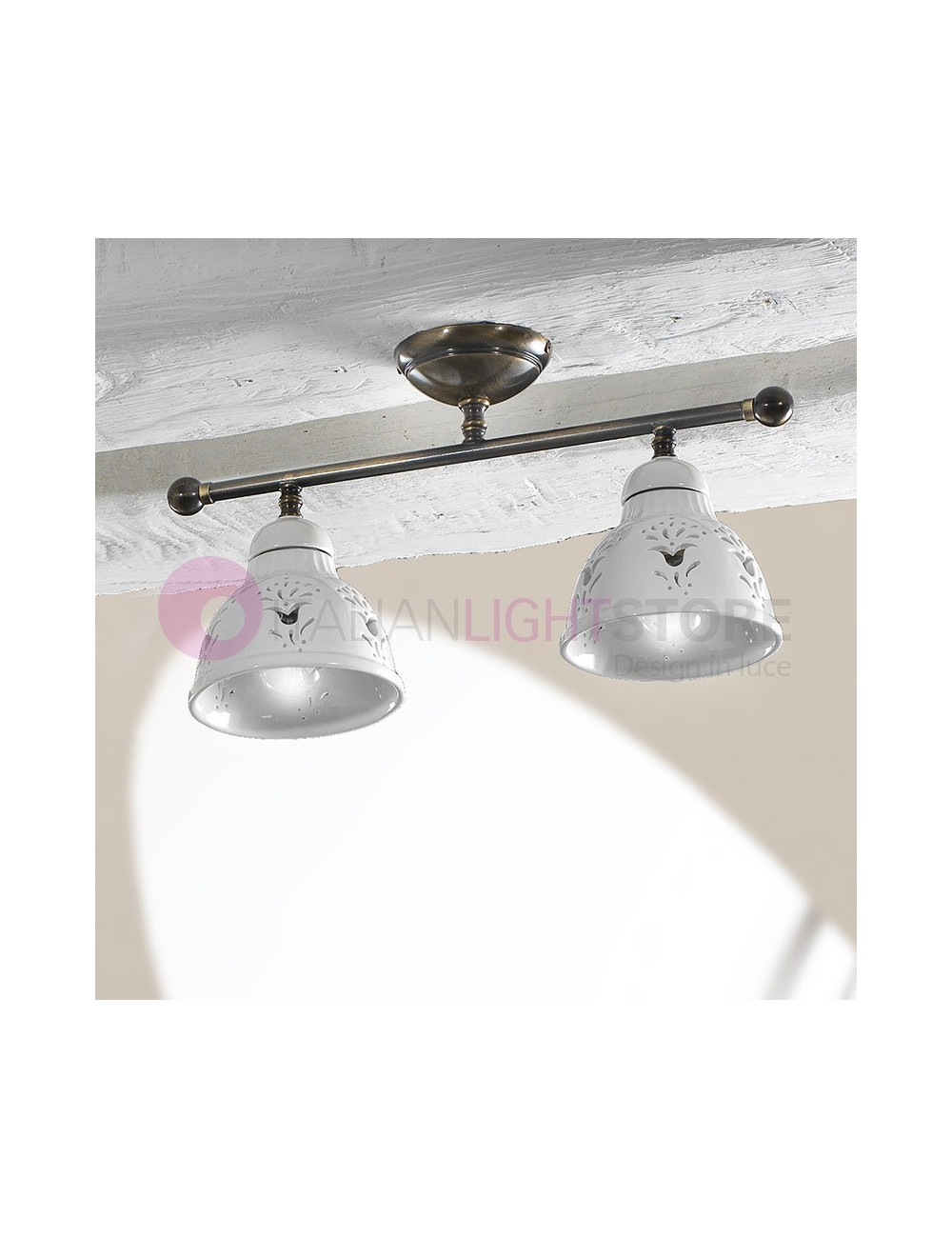 MASSERIA Ceiling light Ceiling Brass and Ceramic Rustic Country