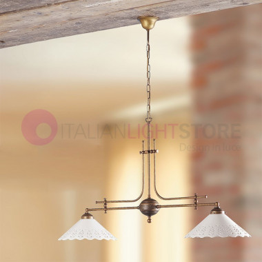 VOLTERRA Rustic Chandelier Brass and Ceramic