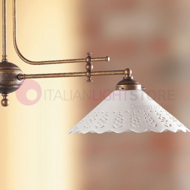 VOLTERRA Rustic Chandelier Brass and Ceramic