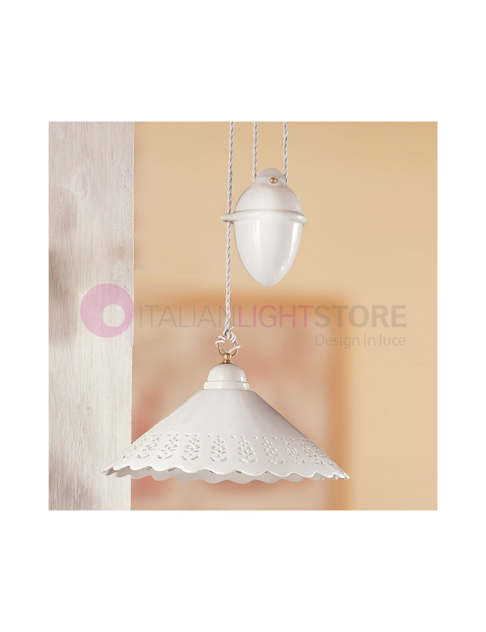 VOLTERRA Classic Up and Down Pendant Lamp White Ceramic