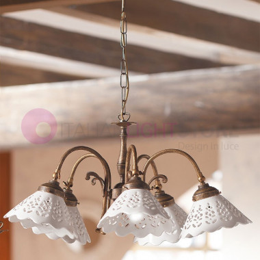 VOLTERRA Pendant Chandelier 5 Lights Rustic Country Style