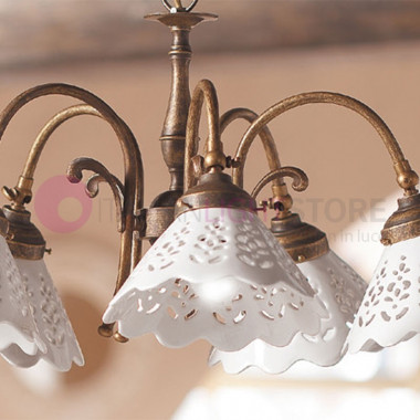 VOLTERRA Pendant Chandelier 5 Lights Rustic Country Style