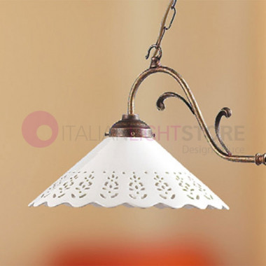 VOLTERRA Rustic Pendant Lamp with 2 Ceramic Shades D.30