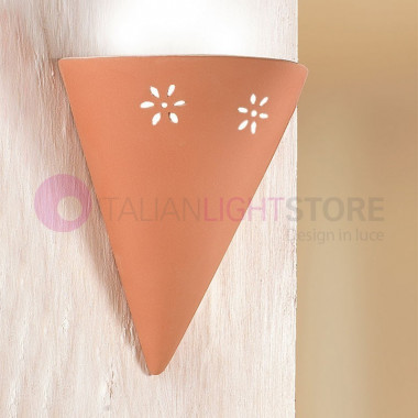 TERRICCIOLA Conical Wall Lamp in Rustic Italian Terracotta
