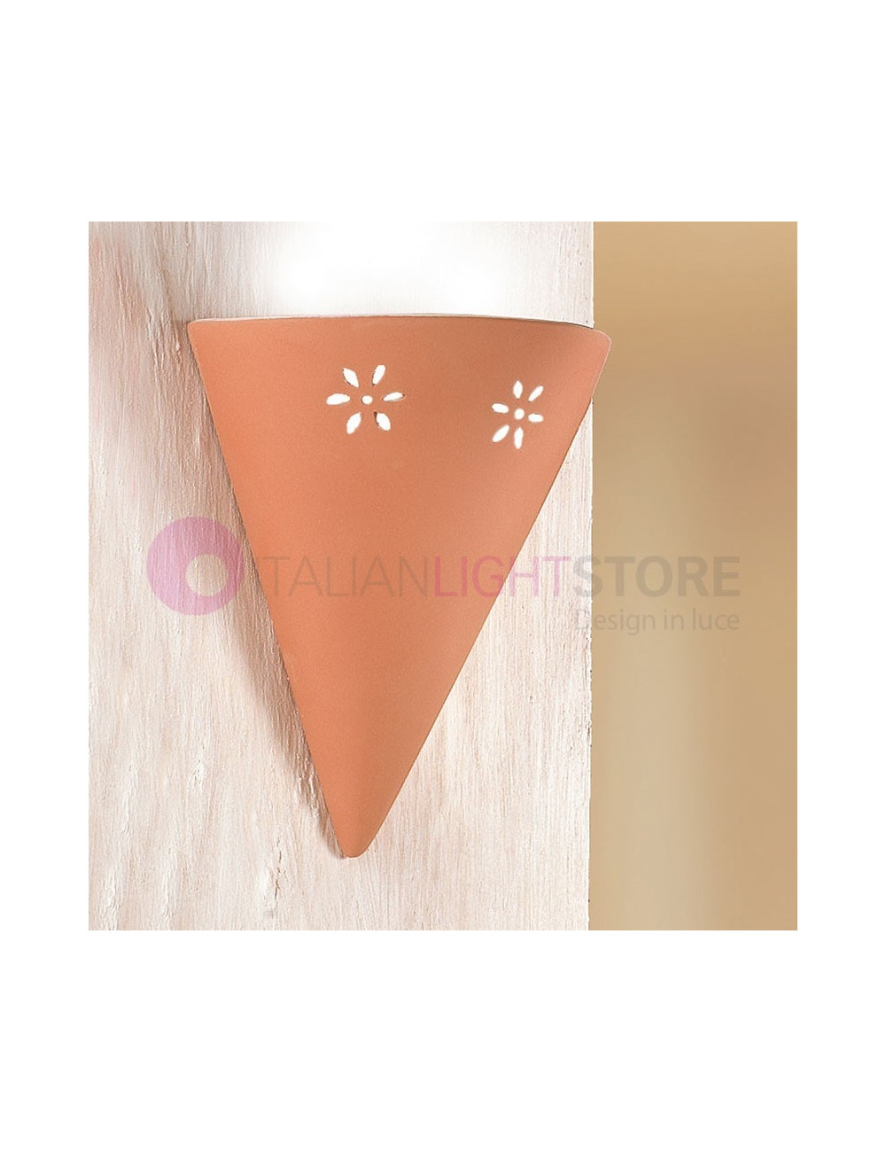 TERRICCIOLA  Applique murale cone en Terre Cuite Rustique Campagnard