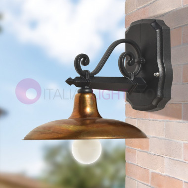 NIKE ANTRACITE 8151-b7 LIBERTI LAMP Lámpara de pared para exteriores con placa de latón antigua