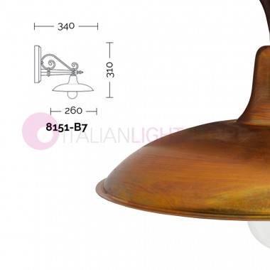 NIKE ANTRACITE 8151-b7 LIBERTI LAMP Lampada a Parete da Esterno con piatto in ottone anticato