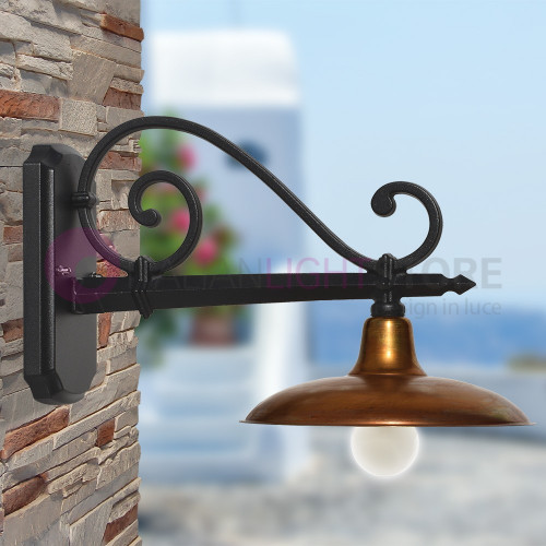NIKE ANTRACITE 8152-B8 LIBERTI Lámpara de pared para exteriores con placa de latón antigua
