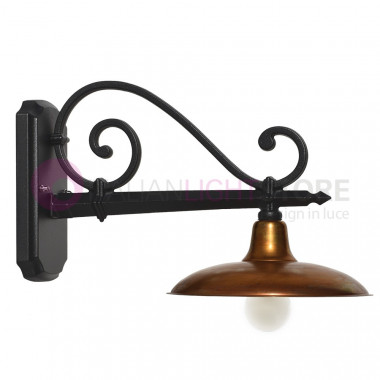 NIKE ANTRACITE 8152-B8 LIBERTI Outdoor Wall Lamp with Antique Brass Plate
