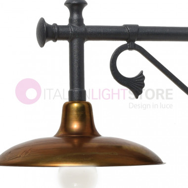NIKE ANTRACITE 8157-B18 LIBERTI Outdoor Wall Lamp with antique brass plate