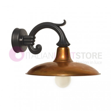 NIKE ANTRACITE 8154-B27 LIBERTI Outdoor Wall Lamp with Antique Brass Plate