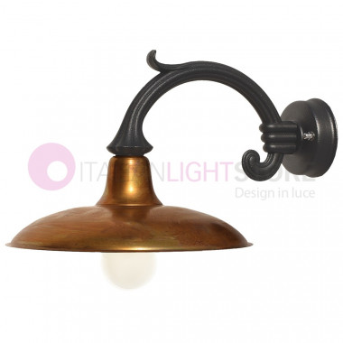 NIKE ANTRACITE 8155-B28 LIBERTI Outdoor Wall Lamp with Antique Brass Plate
