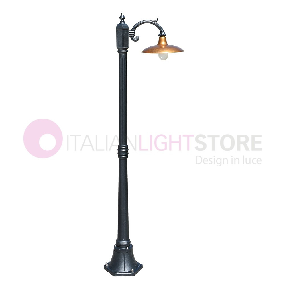 NIKE ANTHRACITE 8160/1L LIBERTI Lampe de jardin 1 lumière avec plaque en laiton antique