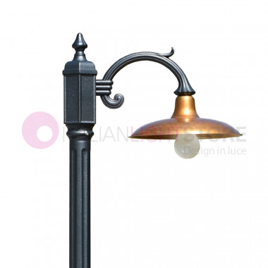 NIKE ANTRACITE 8161/1L LIBERTI Lampione da giardino 1 luce con piatto in ottone anticato