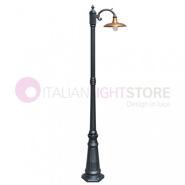 NIKE ANTHRACITE 8161/1L LIBERTI Garden lamppost 1 light with antique brass plate