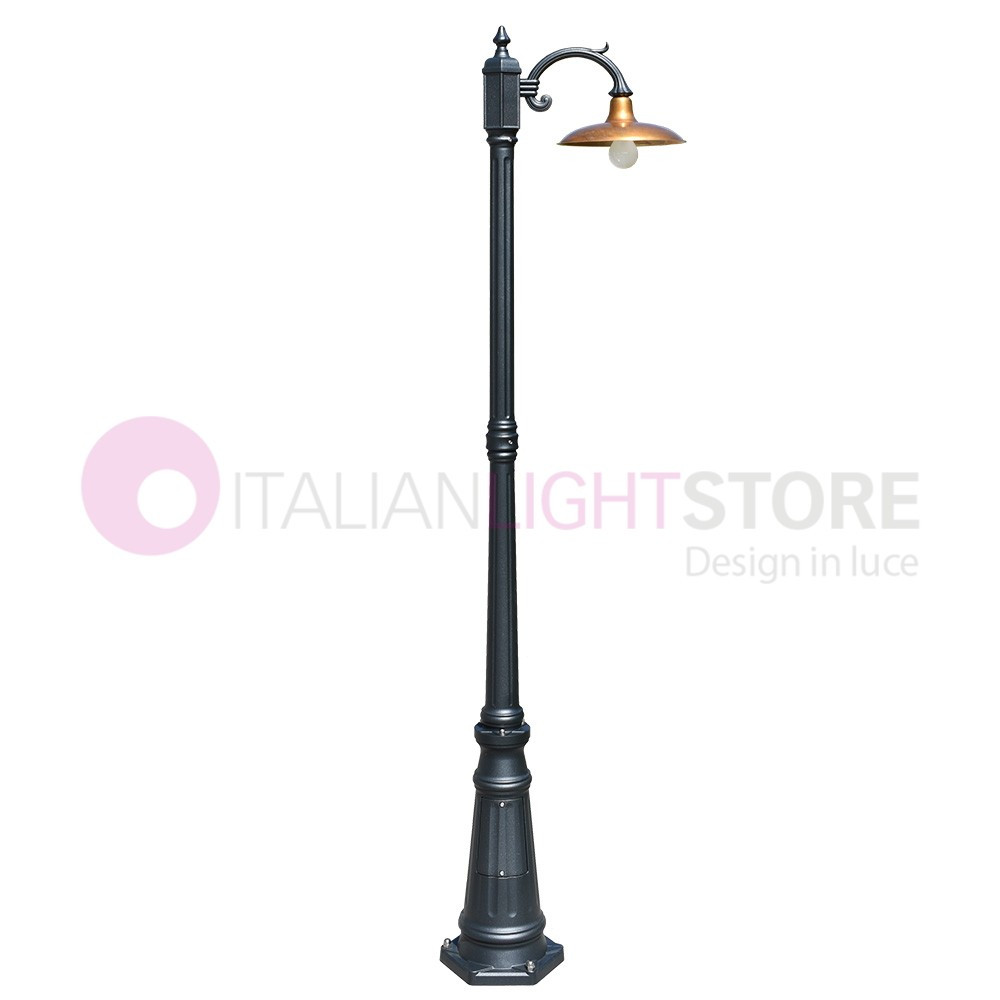 NIKE ANTHRACITE 8161/1L LIBERTI Lampadaire de jardin 1 lumière avec plaque en laiton antique