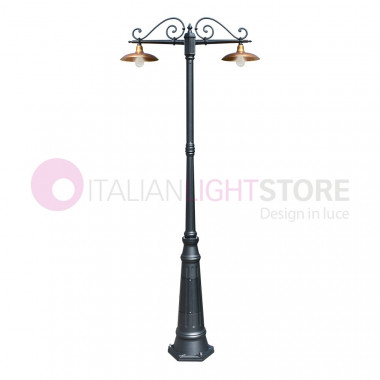 NIKE ANTHRACITE 8164/2L LIBERTI LAMP Garden lamp 2 lights with antique brass plates