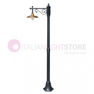 NIKE ANTRACITE 8165/1L Lampione da giardino 1 luce con piatto in ottone anticato