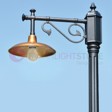 NIKE ANTHRACITE 8165/1L Lampe de jardin 1 lumière avec plaque en laiton antique
