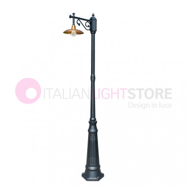 NIKE ANTHRACITE Garden lamp 1 light with antique brass plate