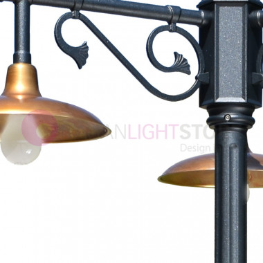 NIKE ANTHRACITE 8167/3L LAMPE DE JARDIN Lampe de jardin 3 lumières avec plaques en laiton antique