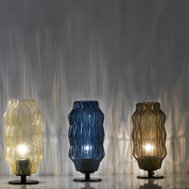 ORIGAMI Lampada da Tavolo in Vetro Soffiato Design Moderno | Selene