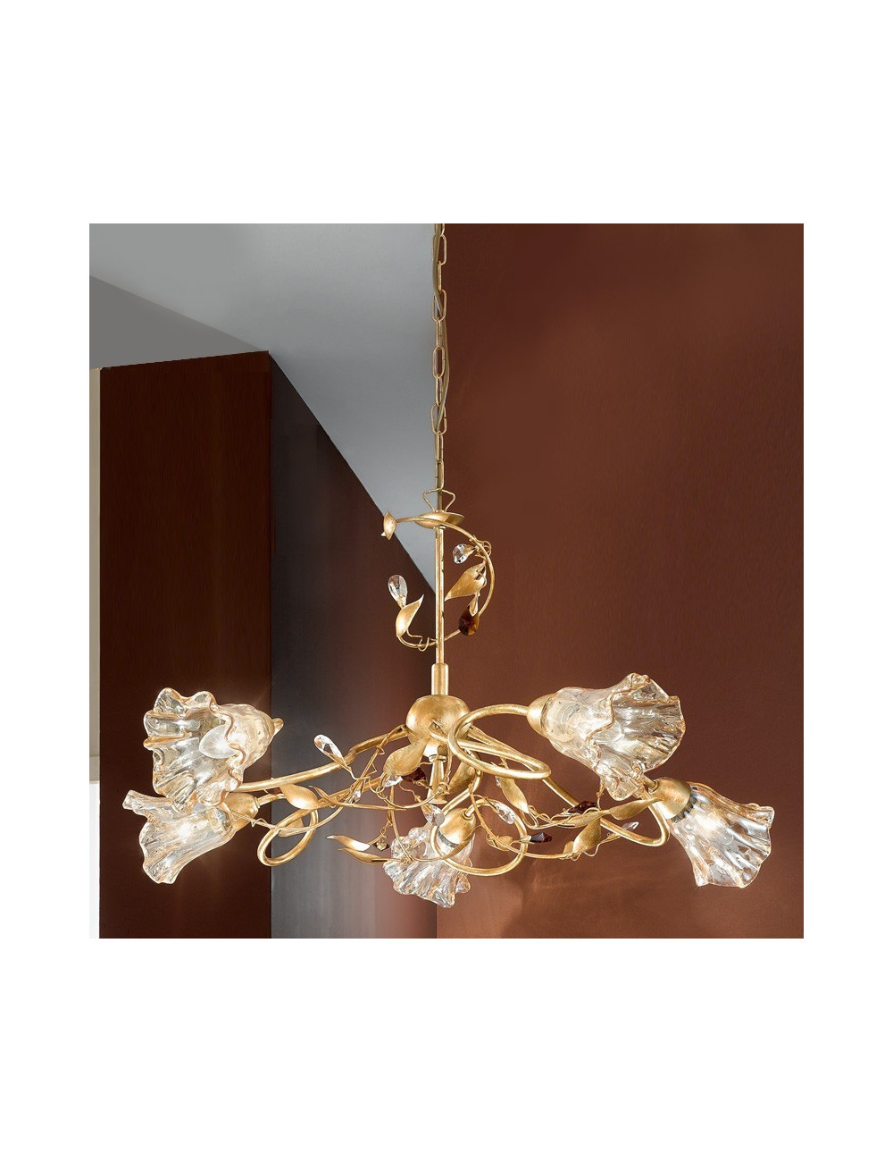 EMMA Chandelier 5 Lumières Style Classique Rustique