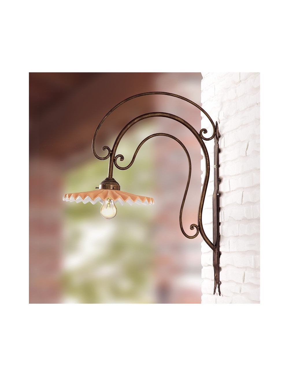 CORTONA wall Sconce Wall Wrought Iron and Terracotta d.28 Rustic Country
