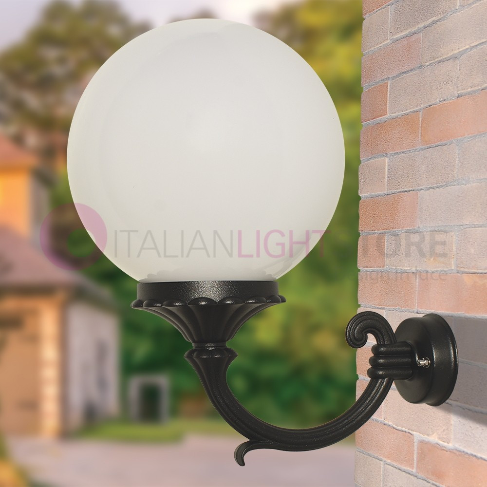 ORIONE ANTHRACITE 1821-B28 LIBERTI LAMP Outdoor Wall Lamp with sphere globe polycarbonate d.25