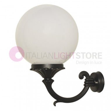 ORIONE ANTRACITA 1821-B28 LIBERTI LAMP Lámpara de pared para exteriores con globo de esfera de policarbonato d.25