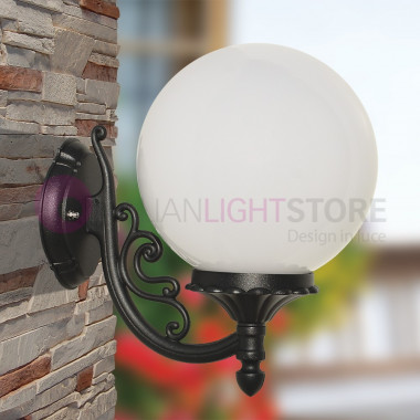 ORIONE ANTHRACITE 1822-B5R LIBERTI LAMP Outdoor Wall Lamp with sphere globe polycarbonate d.25