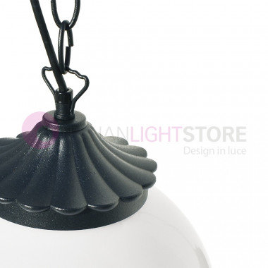 ORIONE ANTRACITA 1823 LIBERTI LAMP Lámpara colgante para exteriores con globo de esfera de policarbonato d.25